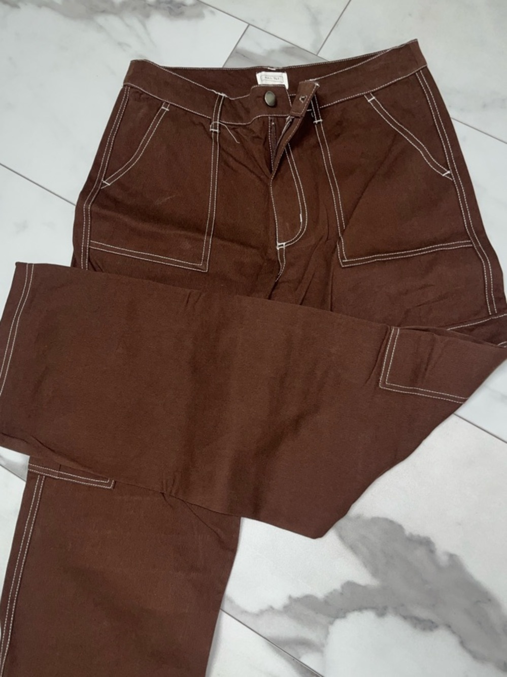 Brown Utility-Stitch Pants